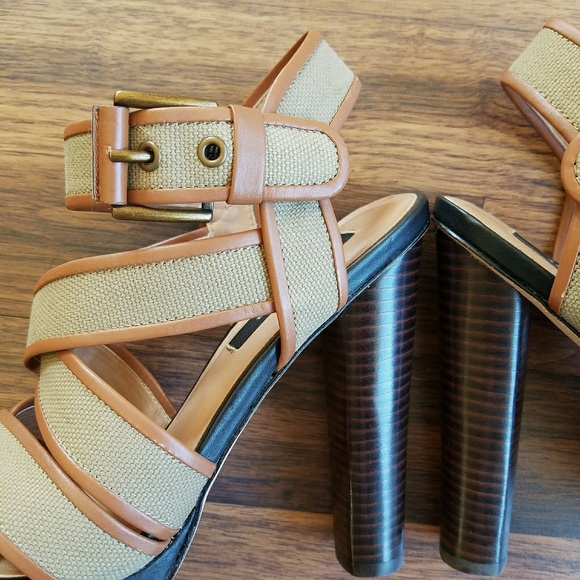 Ann Taylor RARE Canvas Platform Sandals size 6.5 - Picture 8 of 8